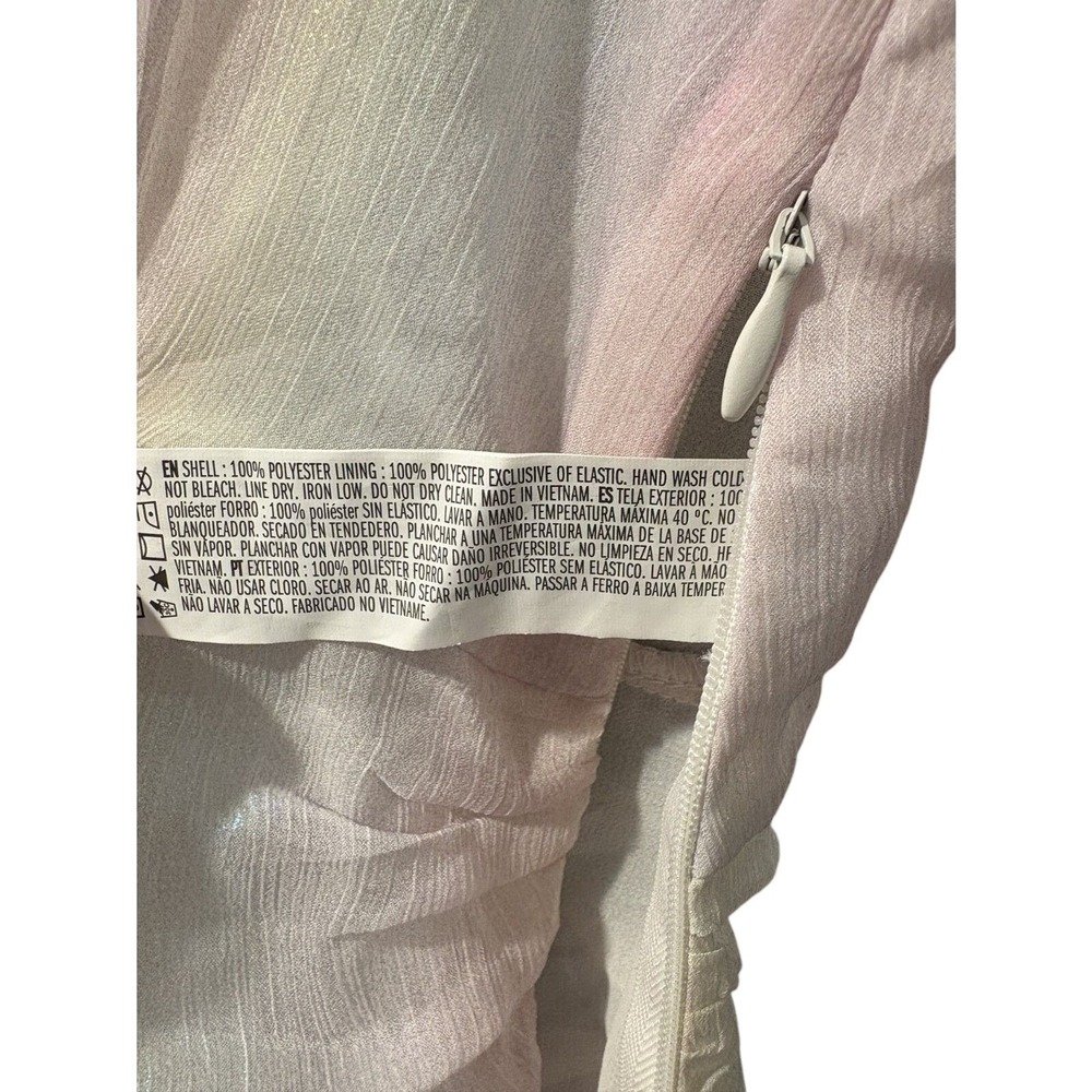 Y2K Holographic Puff Sleeve Crop Top Womens L Rave Festival Party Club - Picture 5 of 6